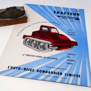 Plaque d’impression et brochure de vente, tracteur J5