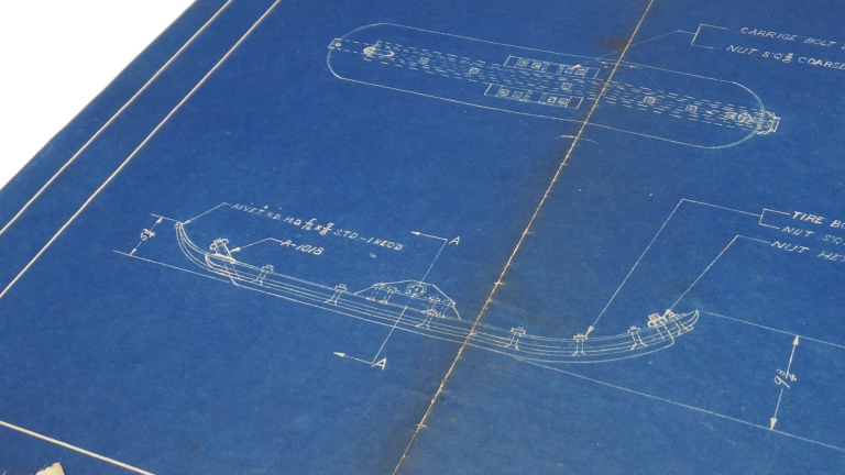 Dessin technique de l’assemblage des skis des autoneiges 2