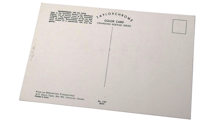 Carte postale : autoneiges au glacier Athabasca 2