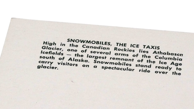 Carte postale : autoneiges au glacier Athabasca 3